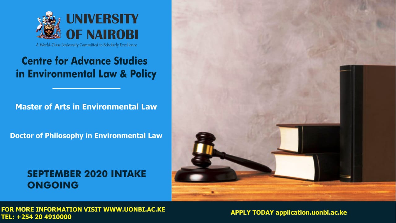 September Intake 2020 for postgraduate studies in Environmental Law